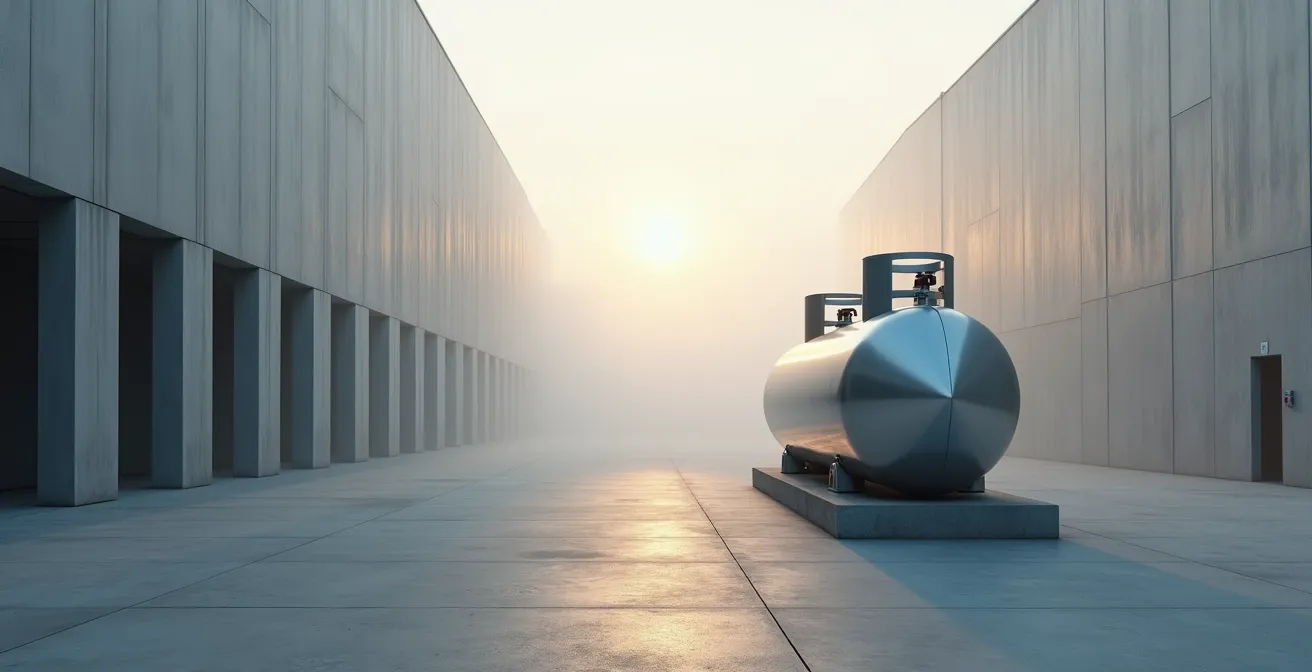 Réservoir de propane autonome dans environnement industriel épuré